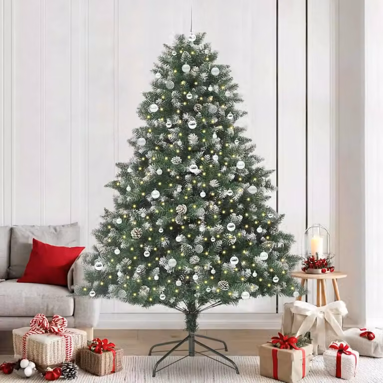 Albero di Natale artificiale vidaXL verde con luci LED bianco caldo, Altezza: 240 cm