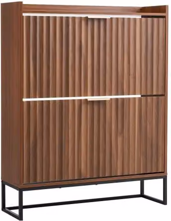 Scarpiera VEVOR Moderna con 2 Ante e Scomparti Ribaltabili, Salvaspazio per Ingresso e Soggiorno, Marrone, L 80 x P 24 x H 100 cm