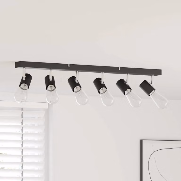 Faretto da soffitto regolabile vidaXL in metallo nero L: 73 cm, P: 6,5 cm, H: 11,5 cm