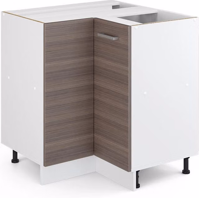 Armadio ad angolo universale R-Line Vicco Grigio opaco con ante a battente L/P/H: 75.6 x 46.0 x 81.6 cm
