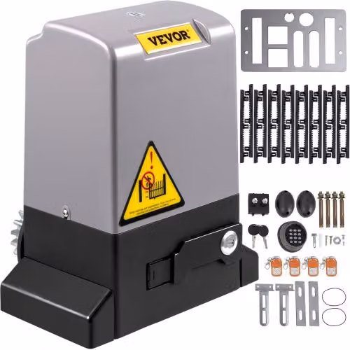 Kit Sistema di Apertura Automatico per Cancello Scorrevole VEVOR, Motore Elettrico per Vialetto fino a 1800 kg, Grigio, con 4 Telecomandi e Controllo APP