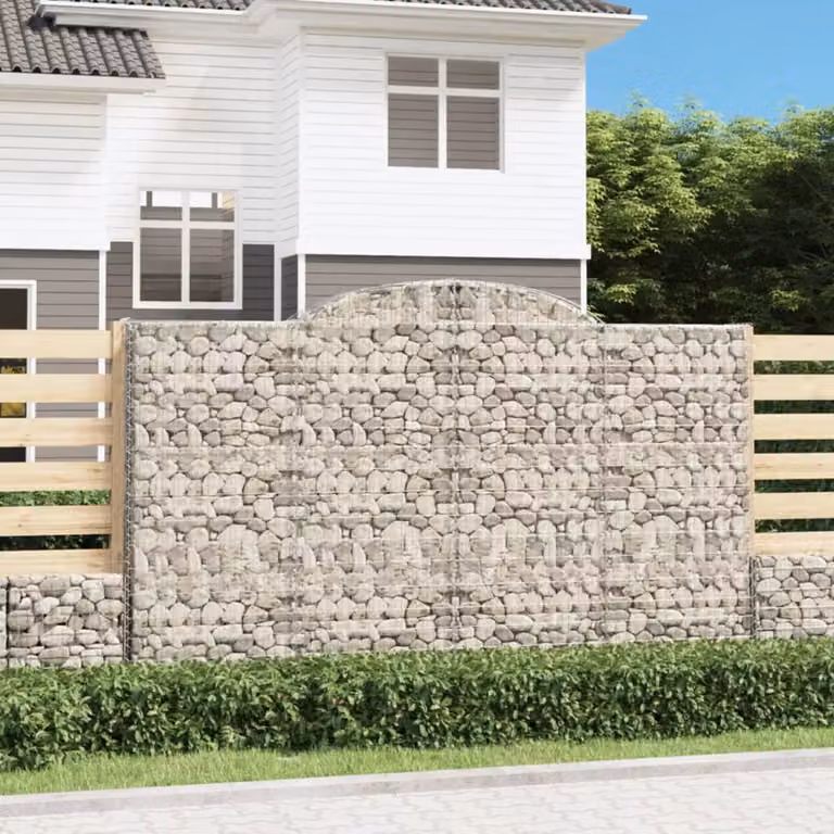 Cesto Gabbione ad Arco vidaXL in Acciaio Zincato Grigio L: 300 cm, P: 50 cm, H: 180/200 cm