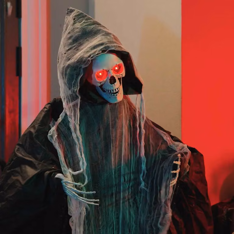 vidaXL Mietitore da appendere per Halloween SPOOKA Nero, Altezza: 164 cm