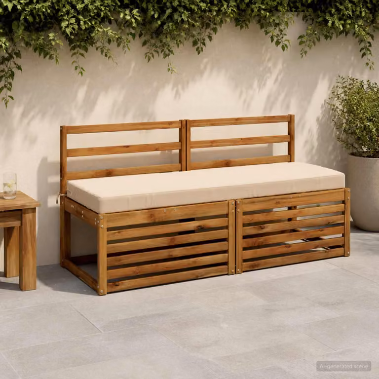 Set di 2 cuscini per panchina vidaXL SOEST in poliestere beige con fodera rimovibile e resistente ai raggi UV