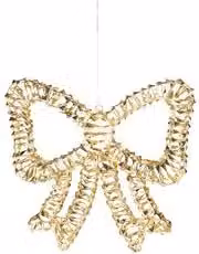 Fiocco Amicasa con 400 luci Microled Bianco caldo, colore Gold, L 48 cm x P 5 cm x H 46 cm, grado di protezione IP44