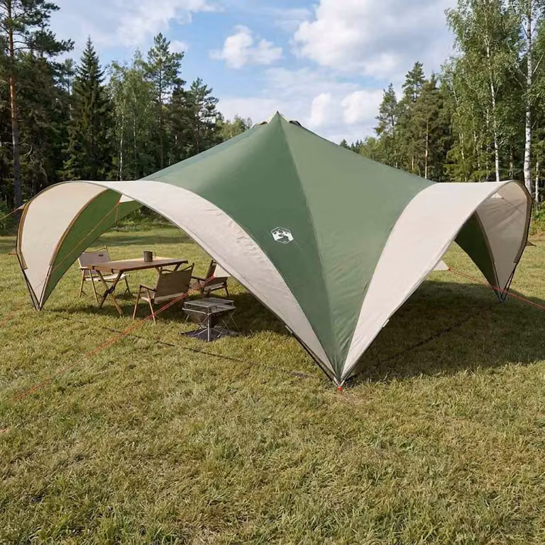 Tenda Party vidaXL Verde in Poliestere e Acciaio L/P/H: 600 x 600 x 400 cm