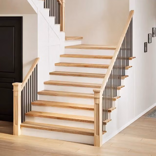 Set di 12 gradini in rovere massello non trattato VIDAXL, L 120 x P 25 x H 2 cm, colore marrone