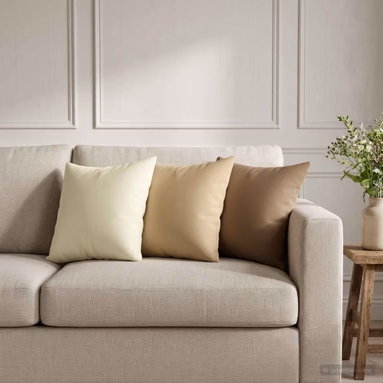 Set di 6 federe vidaXL HEERLEN color beige in poliestere, L 35 x P 35 cm