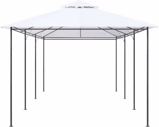 Gazebo Outsunny Bianco in Acciaio e Poliestere L: 600 cm, P: 298 cm, H: 270 cm