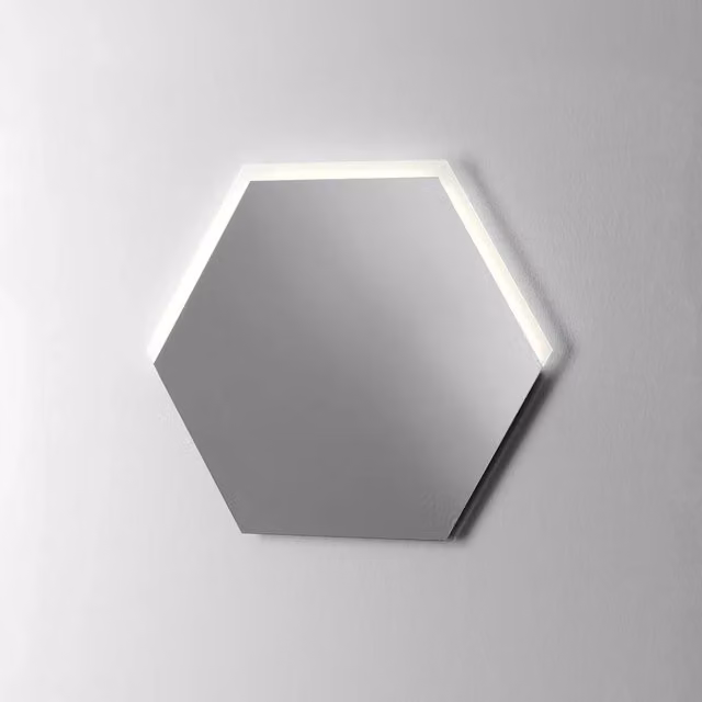 Specchio rettangolare con LED JULIE 1 AQA DESIGN nero e grigio L: 90 cm, H: 79 cm, P: 2,5 cm