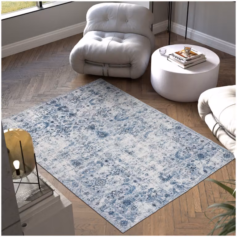 Tappeto orientale vintage Amara tectake blu, lavabile e antiscivolo, L: 160 cm x P: 230 cm