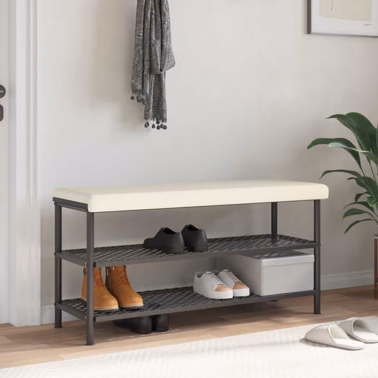 Cuscino per panchina vidaXL in velluto a coste beige, L 110 cm x P 35 cm