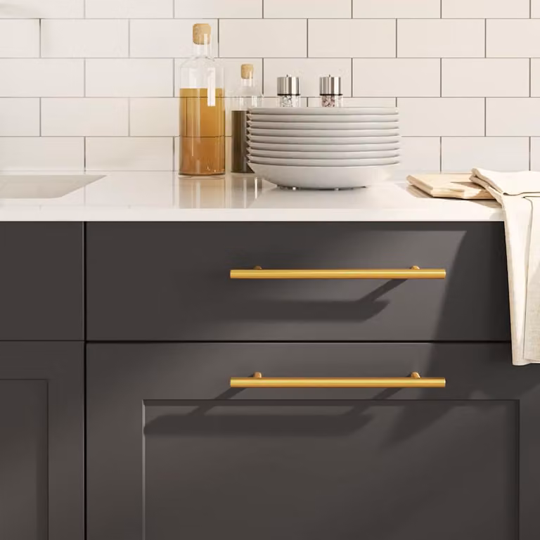 Set di 5 maniglie per mobili a barra vidaXL in acciaio inox color oro lucido