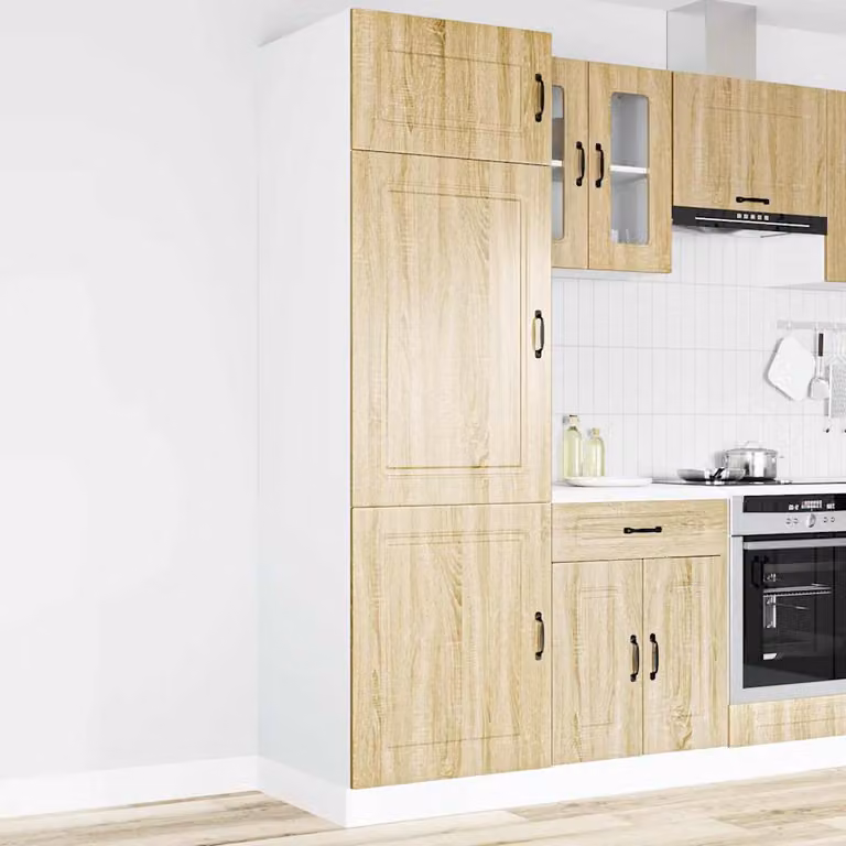 Armadio da Cucina Moderno vidaXL Kalmar Rovere Sonoma in Legno MDF Marrone L/P/H: 60 x 57 x 207 cm