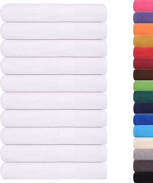 Set di 25 asciugamani da sauna vidaXL in cotone bianco, 80 x 200 cm, 360 g/m²