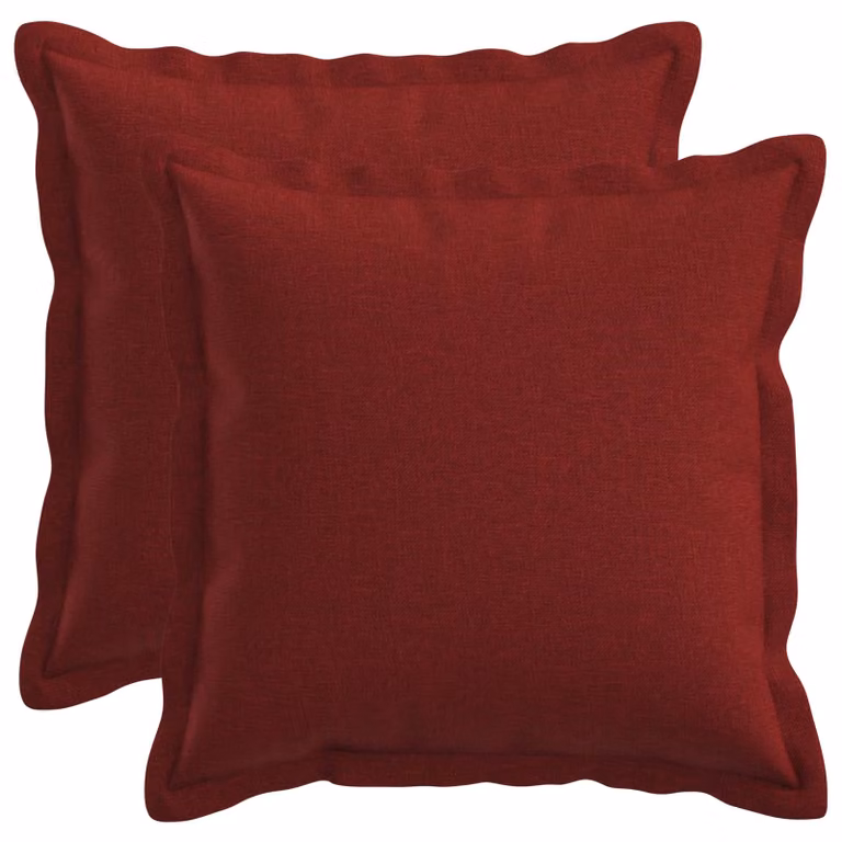 Set di 2 federe vidaXL HOUTEN rosse, forma quadrata, L/P: 30 x 30 cm