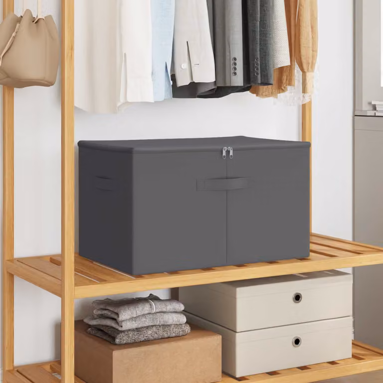 Scatola di stoccaggio ripiegabile con maniglie vidaXL in tessuto non tessuto, colore antracite/grigio, L 55 cm x P 35 cm x H 32 cm