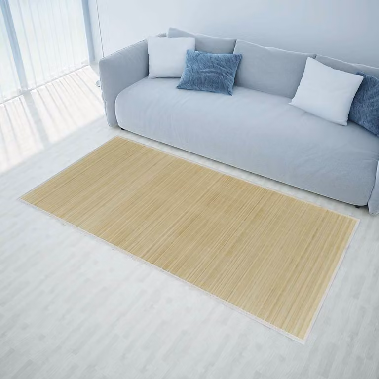 vidaXL Tappeto Rettangolare in Bambù Naturale e Polipropilene, Beige, L: 300 cm, P: 80 cm