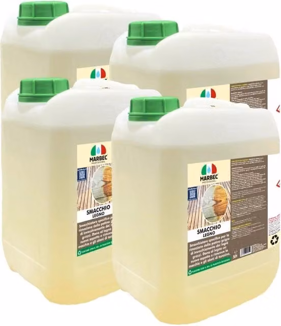 Smacchiatore per legno Marbec colore bianco confezione da 4 pezzi da 5 l ciascuno