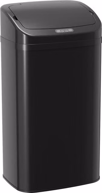 Cestino intelligente HOMCOM con sensore e chiusura automatica da 48 L in acciaio inox nero anti-impronta