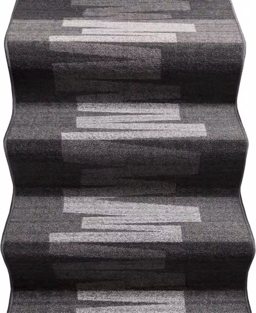 Passatoia EMMEVI MV Grigia con motivo Zig Zag, lavabile e antiscivolo, ideale per corridoio, cucina o scale, L: 67 cm x P: 850 cm
