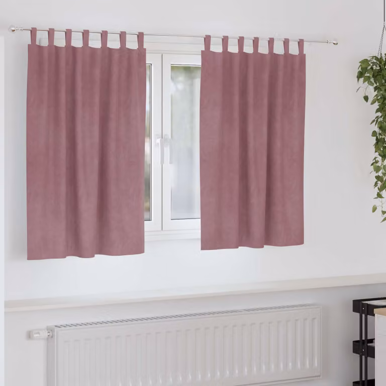 Set di 2 tende oscuranti vidaXL in velluto rosa, L 140 cm x H 140 cm