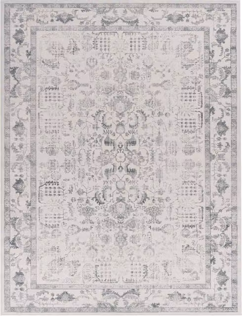 Tappeto Sami argento stile vintage e orientale lavabile e antiscivolo L: 160 cm, P: 220 cm