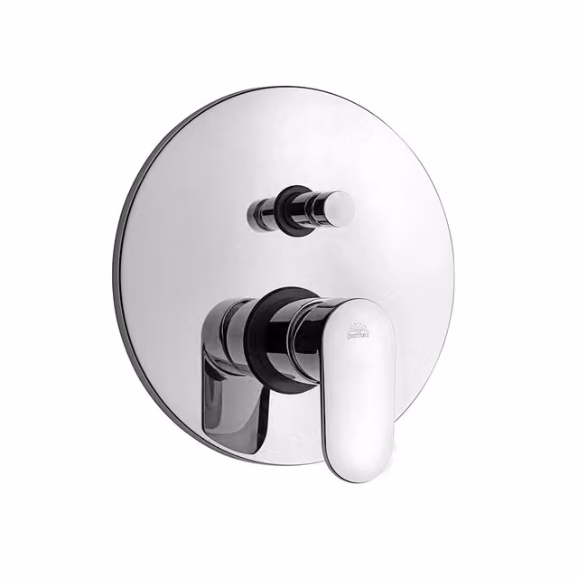 Miscelatore incasso doccia Paffoni Candy con deviatore a pulsante a 2 vie in ottone cromato argento