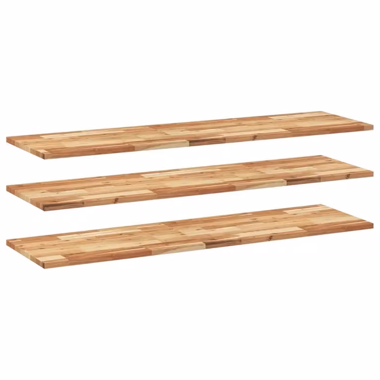 Set di 3 mensole da parete VIDAXL in legno di acacia marrone con finitura a olio, L: 120 cm, P: 40 cm, H: 2 cm