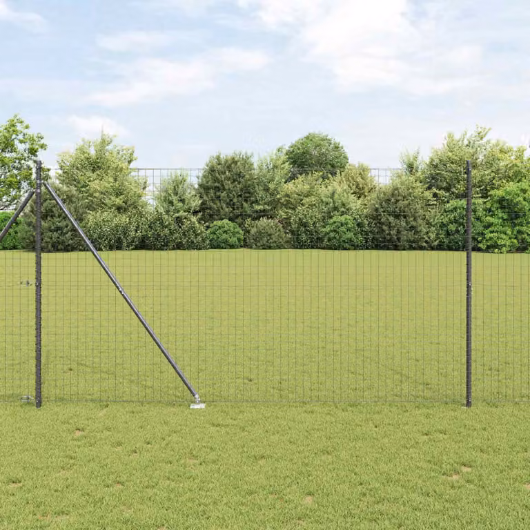 Set di 26 pali per recinzione con picchetto a terra vidaXL, colore grigio, L/P/H: 3,2 x 3,2 x 225 cm