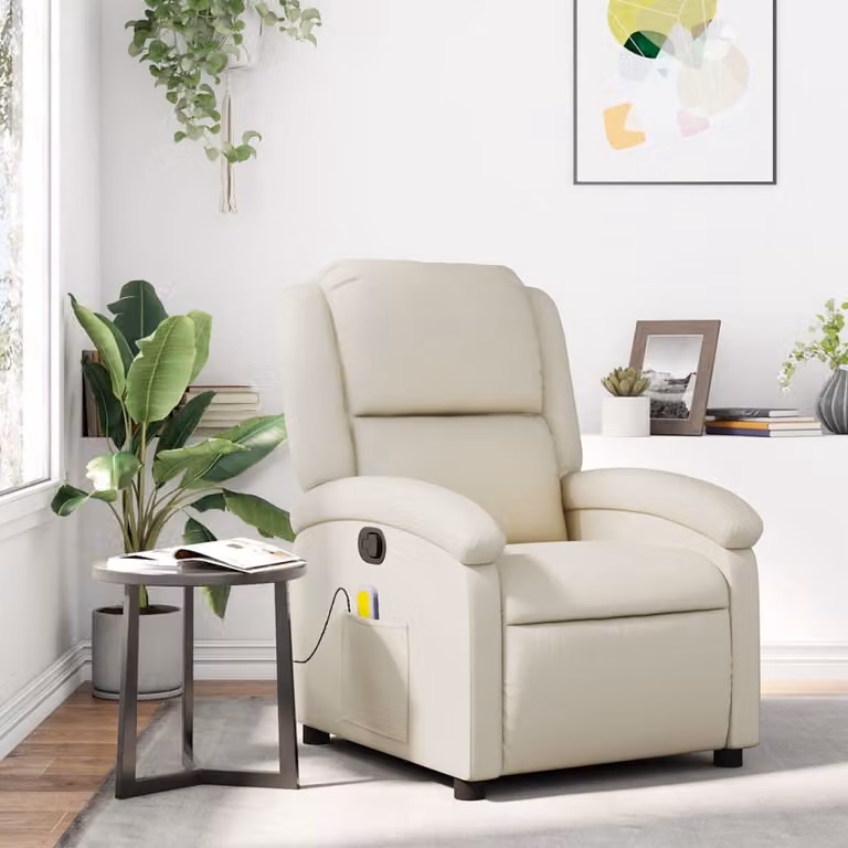vidaXL Poltrona Relax Reclinabile in Similpelle Beige con Braccioli