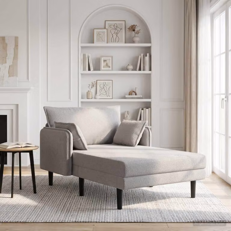 vidaXL Chaise longue oversize moderna in tessuto bouclé grigio con cuscini inclusi L: 173 cm, P: 114 cm, H: 86 cm