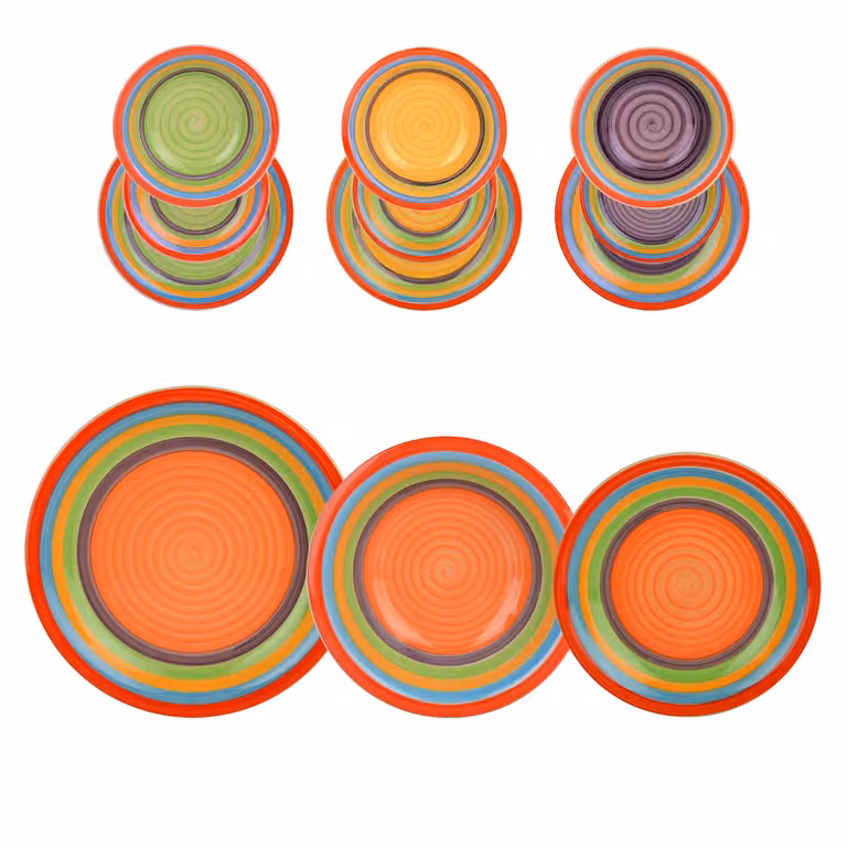 Servizio di piatti Circle Mix GUSTO CASA in stoneware multicolore, 12 pezzi