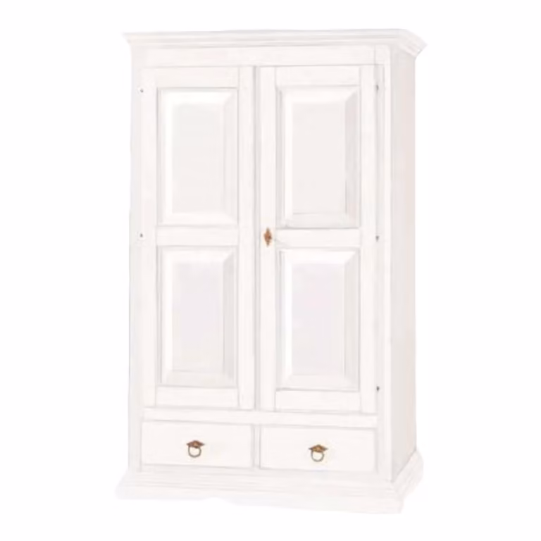 Armadio a 2 ante in legno stile shabby chic bianco Mobili 2G L/P/H: 125 x 61 x 200 cm