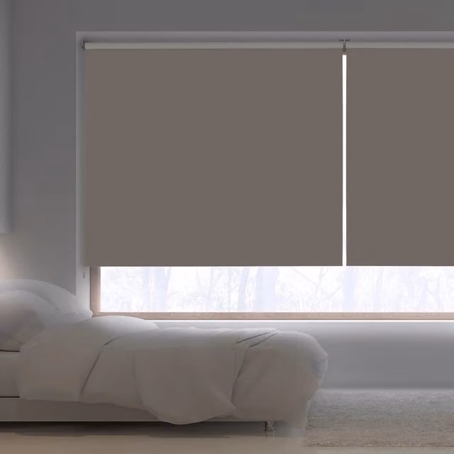Tenda a rullo oscurante e termica VIEWTEX in tessuto testurizzato marrone L: 220 cm x H: 250 cm