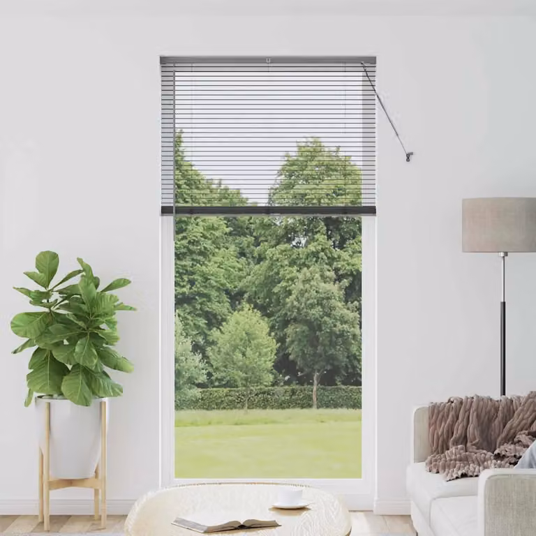Tenda Veneziana vidaXL in Alluminio Grigio, Resistente ai raggi UV, L: 105 cm, H: 220 cm