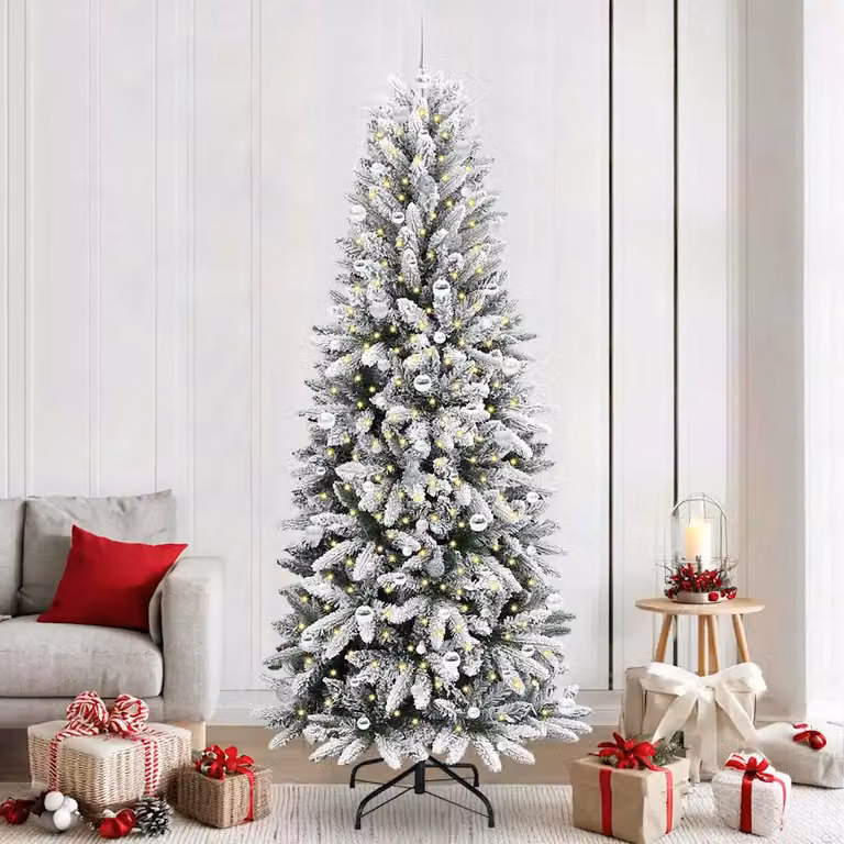 Albero di Natale artificiale moderno vidaXL bianco e verde, Altezza: 240 cm