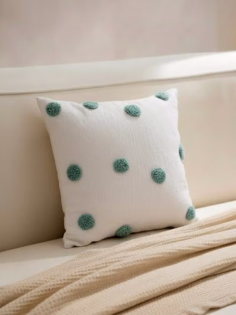Cuscino Bambini Bam-bam Kenay Home, Quadrato, Verde e Bianco, Cotone, 45 x 45 cm