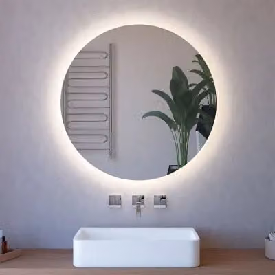 Specchio tondo INBAGNO con illuminazione perimetrale a LED bianco, Diametro: 75 cm