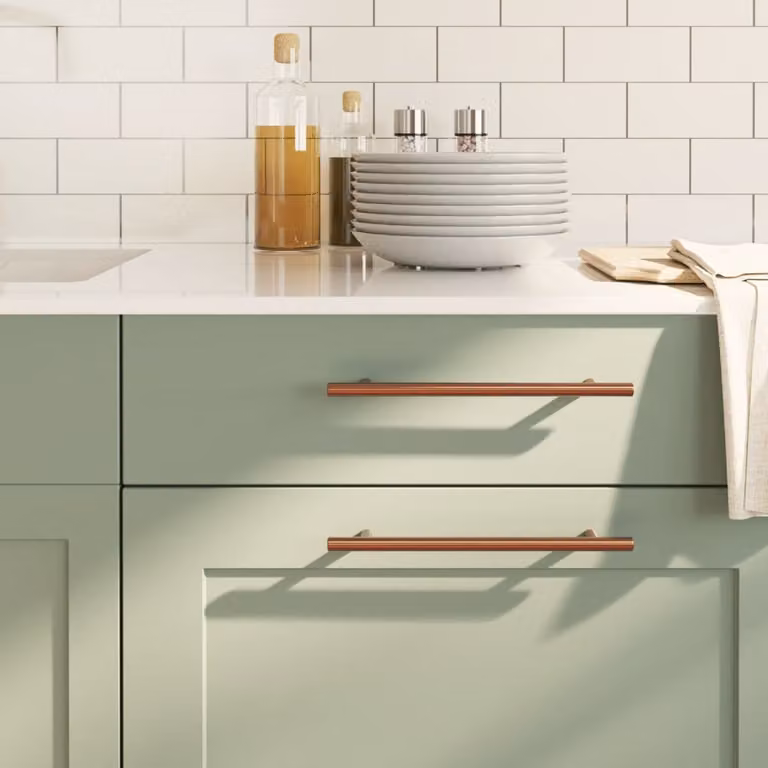 Set di 20 maniglie per mobili a barra vidaXL in acciaio inox color bronzo, lunghezza 192 mm