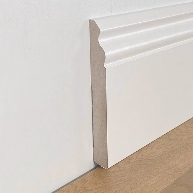Battiscopa Ducale Eternal Parquet in fibra di legno MDF, Bianco, L: 140 cm, H: 14 cm, P: 1,5 cm