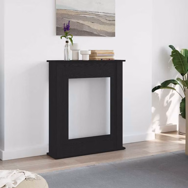 Cornice per Camino vidaXL in Rovere Nero, L: 75 cm, P: 20 cm, H: 87,5 cm