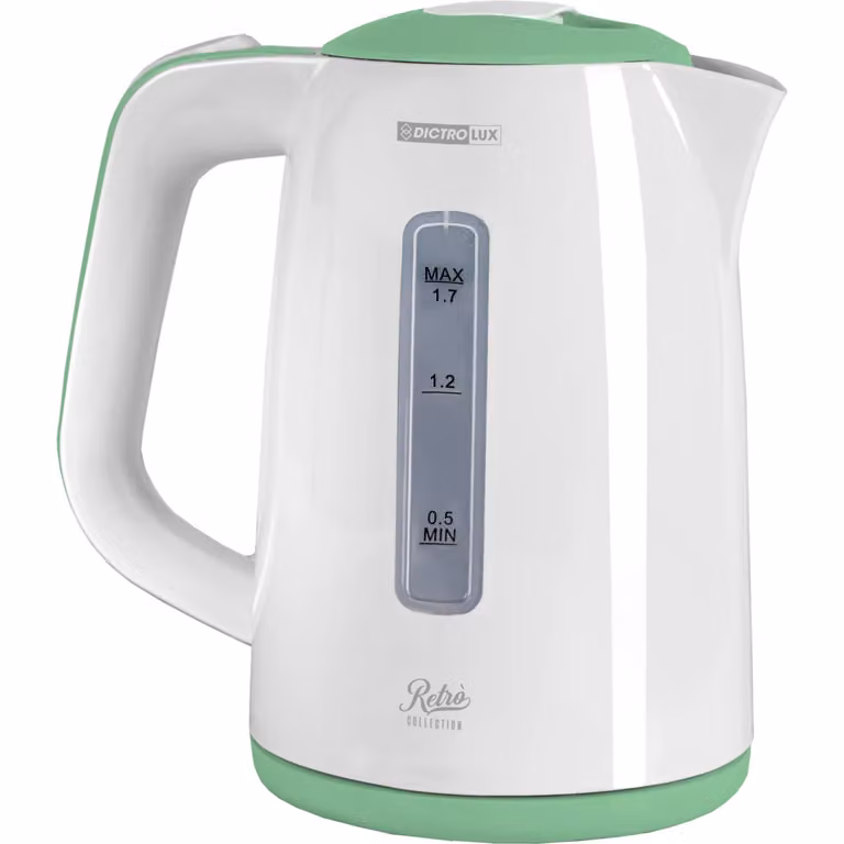 Bollitore Elettrico Retrò Dictrolux Bianco, 1,7 l, 2200 W