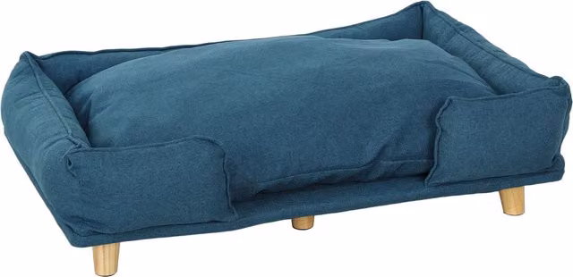 Divano lettino per cani PawHut con cuscino rimovibile, Blu, L: 96 cm, P: 66 cm, H: 24 cm