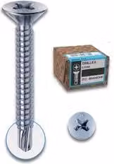 Set di 200 viti autoperforanti e filettanti Mustad in metallo zincato argento, diametro: 4,8 mm, lunghezza: 32 mm