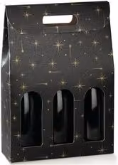 Portabottiglie per 3 bottiglie Scotton COSTELLATION 138915 colore nero L: 27 cm, P: 9 cm, H: 38,5 cm