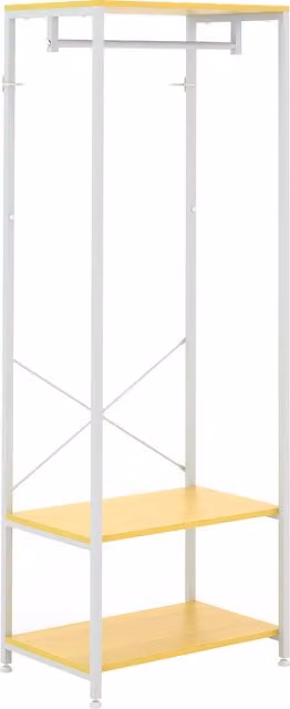 Appendiabiti Mobile 2 in 1 HOMCOM con Ripiano a 2 Livelli, Bianco, L 60 cm x P 40 cm x H 167,5 cm