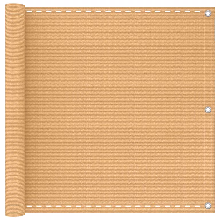 Schermo da balcone rettangolare vidaXL in HDPE e alluminio, beige/marrone/sabbia, L: 500 cm, H: 90 cm