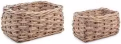 Set di 2 ceste in rattan MALANG Bizzotto Grigio e Marrone con trama aperta