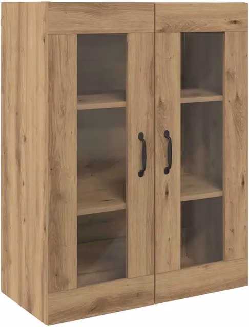 Mobile contenitore moderno a parete HELLOSHOP26 in legno composito marrone L: 69,5 cm, P: 34 cm, H: 90 cm